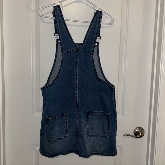SO Distressed Denim Overall Dress Size Medium - Picture 2 of 5